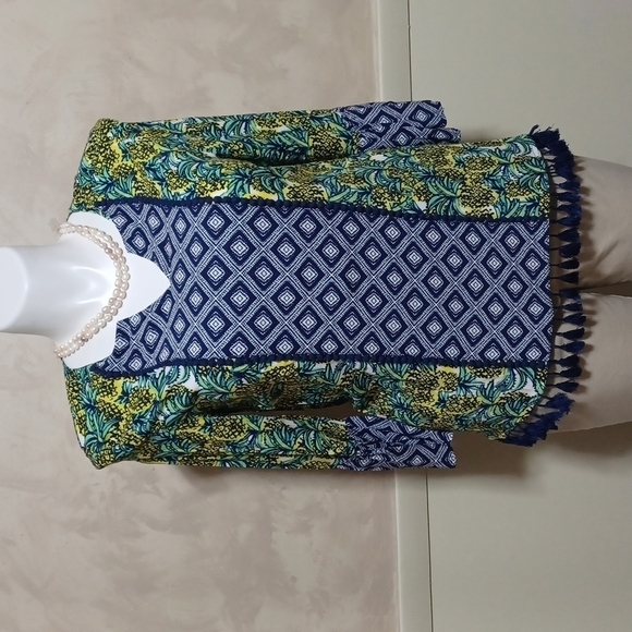 Ruby Rd. women's top size medium in a very beautiful blue green and yellow - Picture 1 of 6